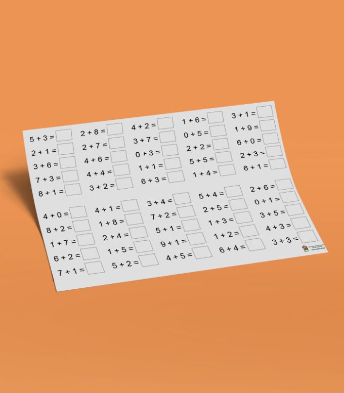 10 хүртэлх тооны нэмэх 400 бодлого