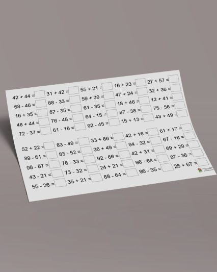100 хүртэлх тооны нэмэх хасах төвөгтэй 500 бодлого